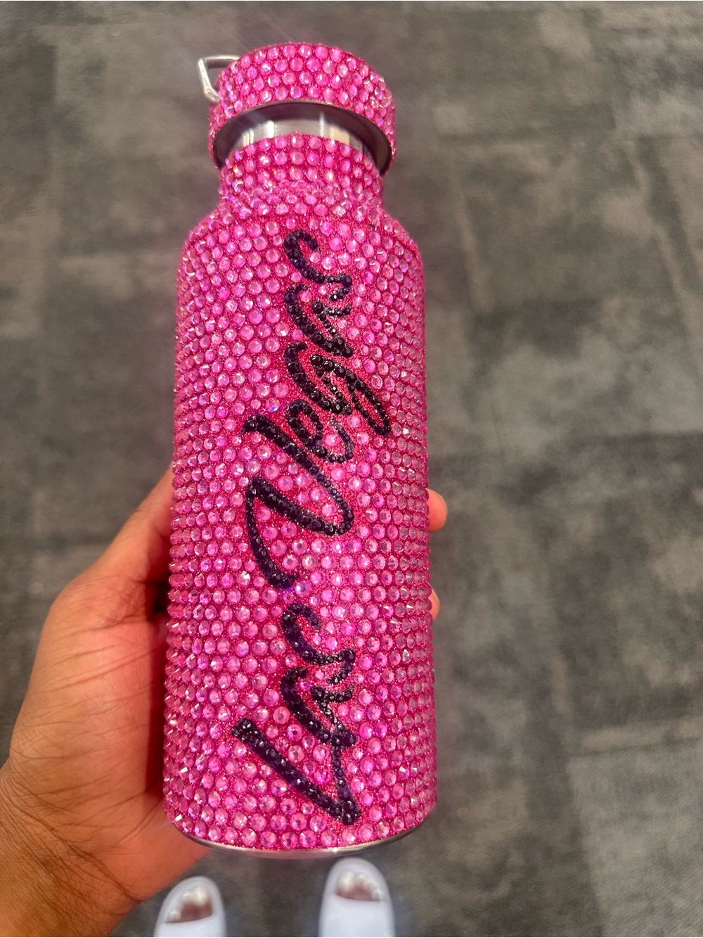 Pink Crystal-Embellished Las Vegas Stainless Bottle
